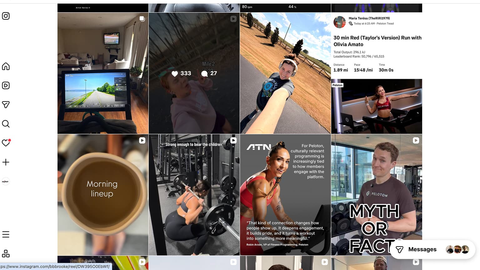 Peloton influencer marketing examples